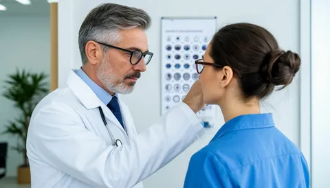 Seseorang mengalihkan pandangan dari layar ke luar ruangan